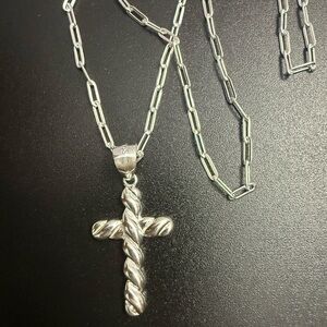 Bubble cross necklace 18"